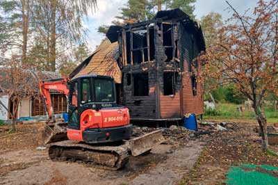 Демонтаж дома в Лейпясуо